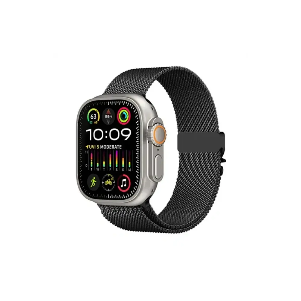 WiWU WB017 Stainless steel watch band for iwatch 44/45/49mm - Black