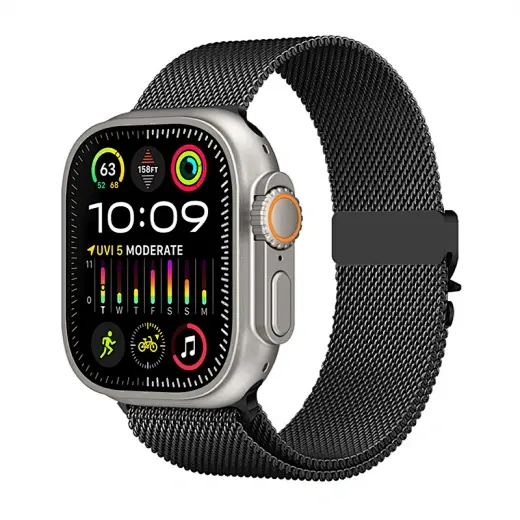 WiWU WB017 Stainless steel watch band for iwatch 44/45/49mm - Black