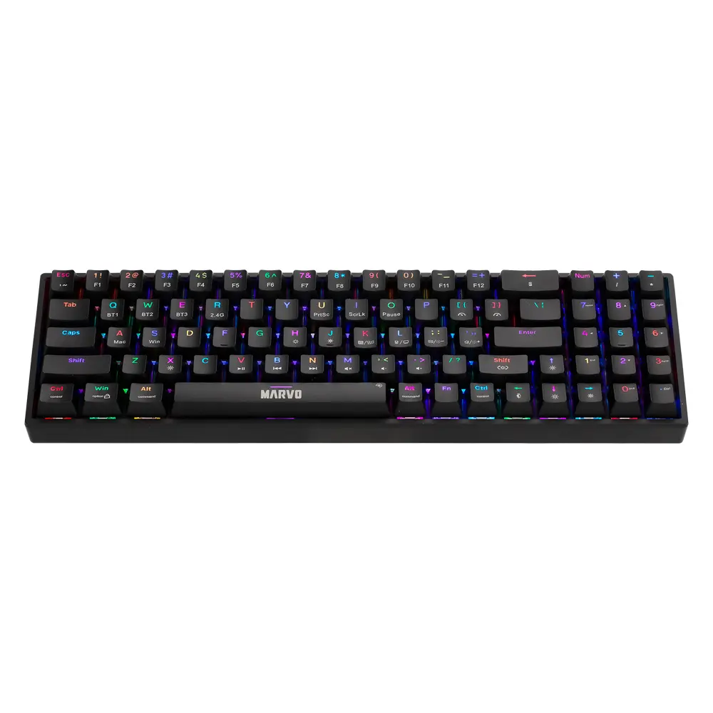 Marvo KG956W Shogo 78 Key Tri-Mode Mechanical  RGB Hot Swappable Black Gaming Keyboard