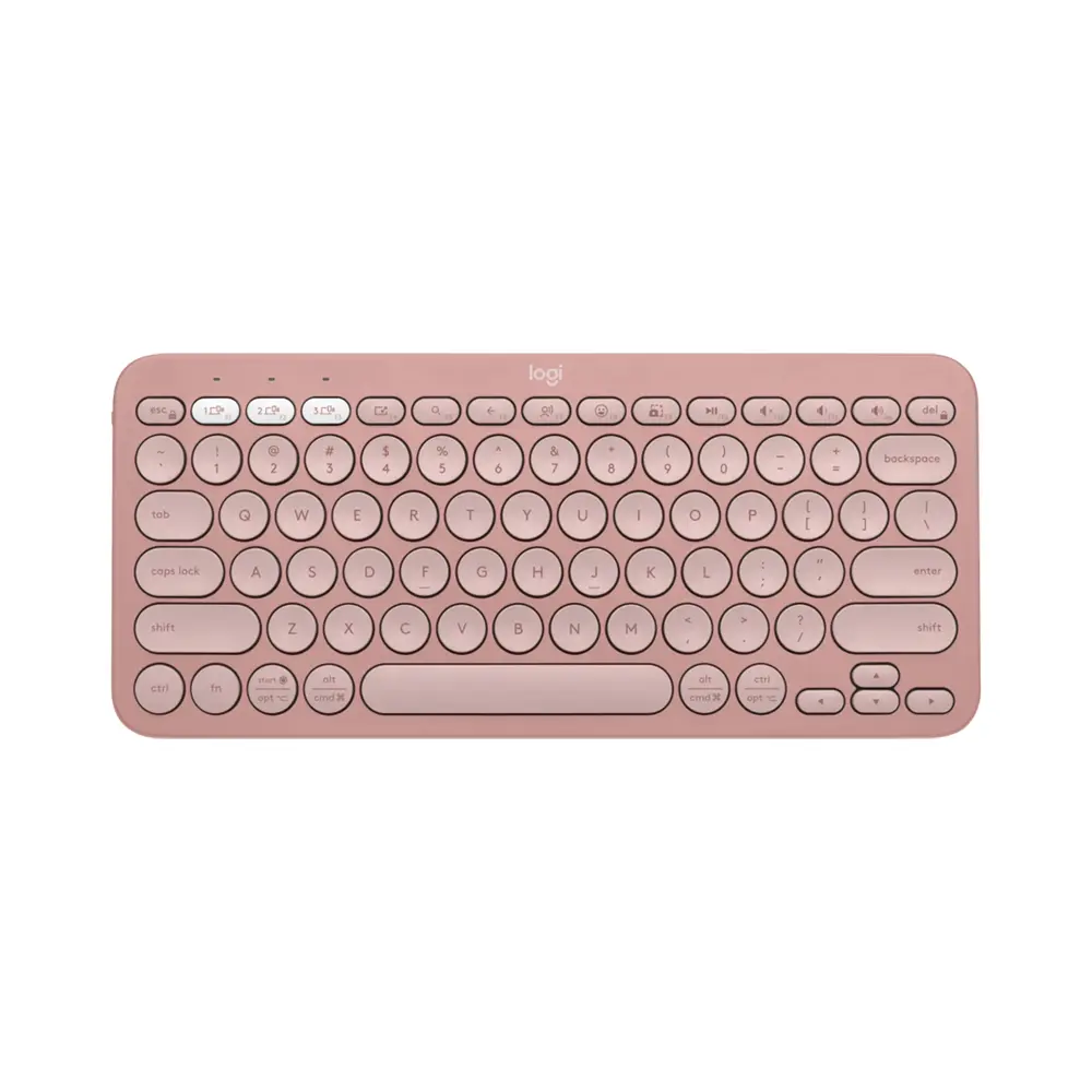 Logitech K380S Pebble Keys 2 Wireless Rose Multi-Device Keyboard Compact Silent Design