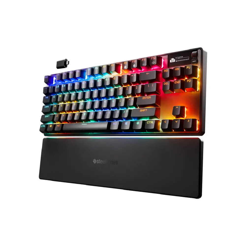 SteelSeries Apex Pro TKL OmniPoint 2.0 Adjustable Switch Quantum Dual Wireless (2.4GHz + Bluetooth) RGB US Layout Black Gaming Keyboard