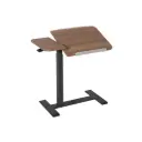 Adax AnyWhere Dark Wood with Black Frame, Mobile Gas Lift Side Table Adjustable Flip Top Desk with Laptop Holder