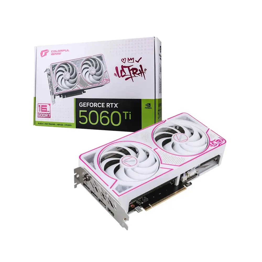 Colorful iGame GeForce RTX 5060 Ti Ultra White 16GB GDDR7 DUO OC 16GB-V 128Bit | Graphic Card