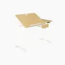 Adax STUDIO Electric Height Adjustable Desk Tilting Desktop with Laptop Holder, Fast Charging & Drawer (1200×600mm, 760–1210mm Height) - Light Wood Desk