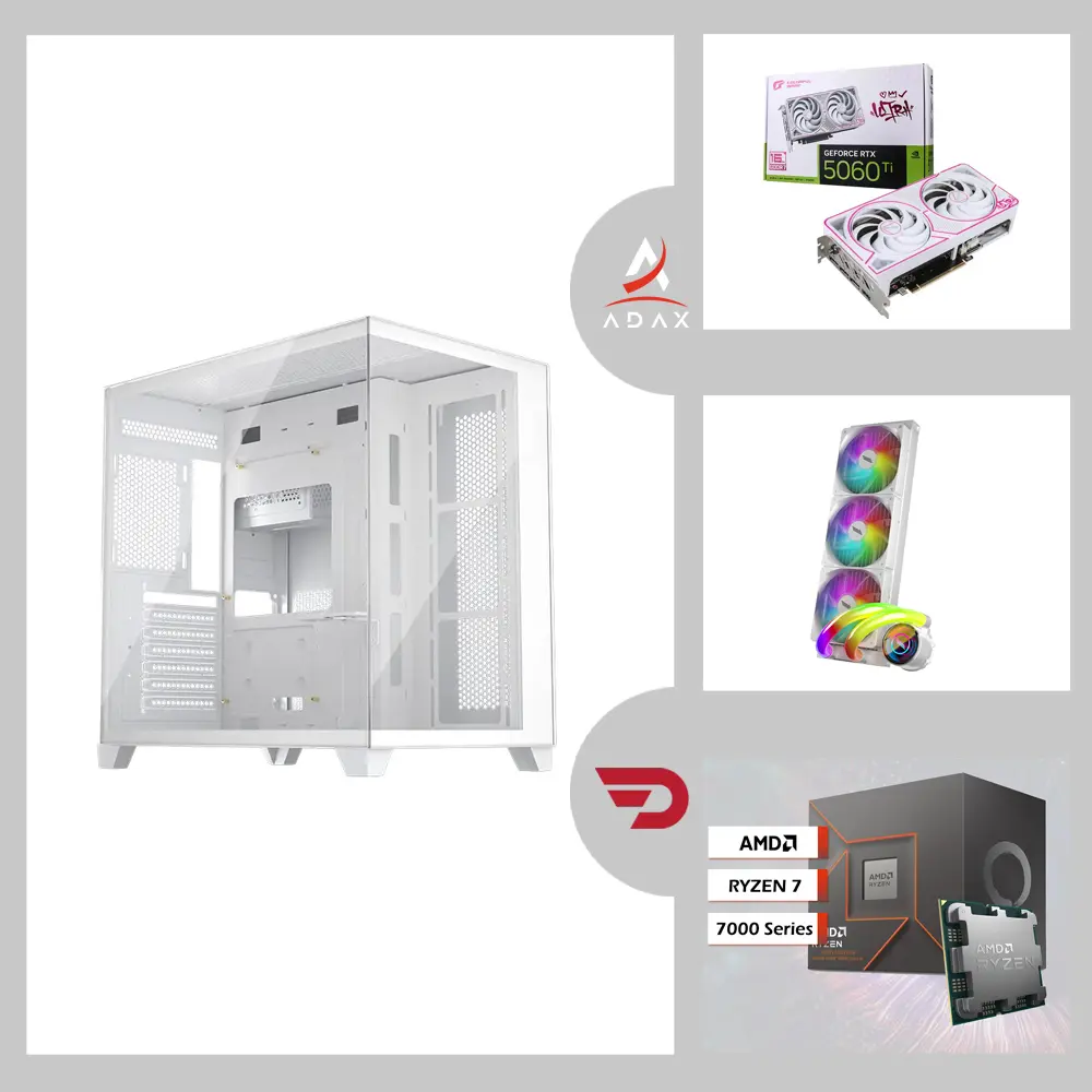 Blaze BL-506TiU Ryzen 7-7700, Nvidia GeForce RTX 5060 Ti Ultra White 16GB Graphic Card, 32GB DDR5 RAM, 2TB NVMe SSD, MSI PRO B650-A Motherboard | High-End Gaming System
