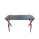 Adax Spider Gaming Desk 120cm Carbon Fiber Surface Computer Table with Headset Hook, Cup Holder, RGB Lighting  Spider-Leg Design Black Gaming Desk (Without Installation)