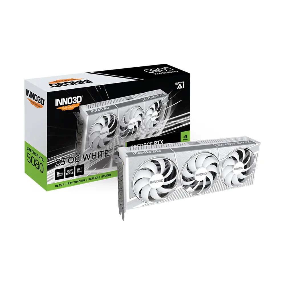 Inno3D Nvidia RTX 5080 x3 OC 16GB GDDR7 256Bit - White Graphic Card
