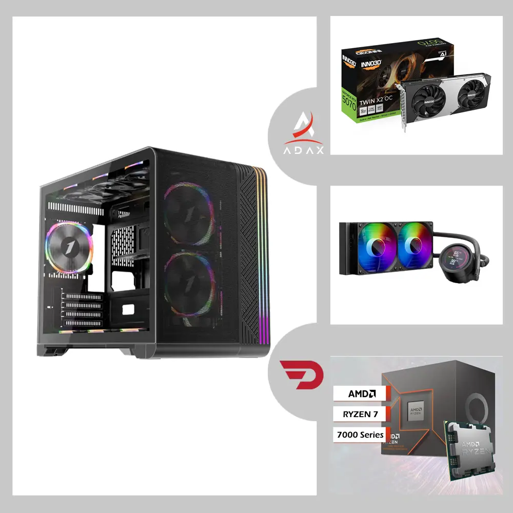 Blaze BL-770B Ryzen 7-7700, Nvidia GeForce RTX 5070 Graphic Card, 32GB DDR5 RAM, 1TB NVMe SSD, MSI B650M Motherboard | High Gaming System