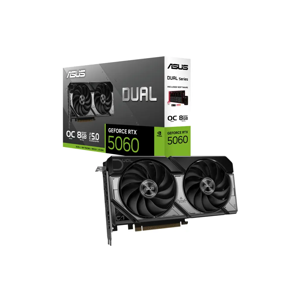 Asus DUAL Nvidia GeForce RTX 5060 8GB GDDR7 OC Edition 128Bit - Graphic Card 