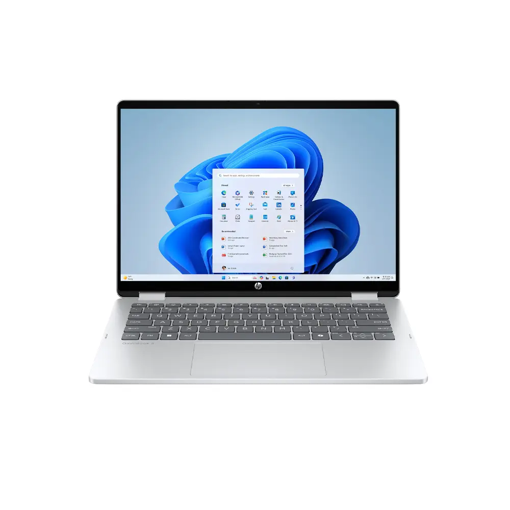 HP OmniBook 5 14-FP0023 Flip 2-IN-1 Core 7-150U 512GB SSD 16GB 14" (1920x1200) TouchScreen Backlit Keyboard - Win11 Glacier Silver x360 Premium Laptop (EN Keyboard)