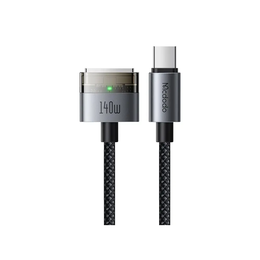 McDodo 140W USB-C to Magsafe 3 with LED 2m Black Magnetic Cable