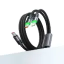 McDodo 2 in 1 (100W+30W) USB-C to Dual USB-C 1.2m Black Data Cable with LED