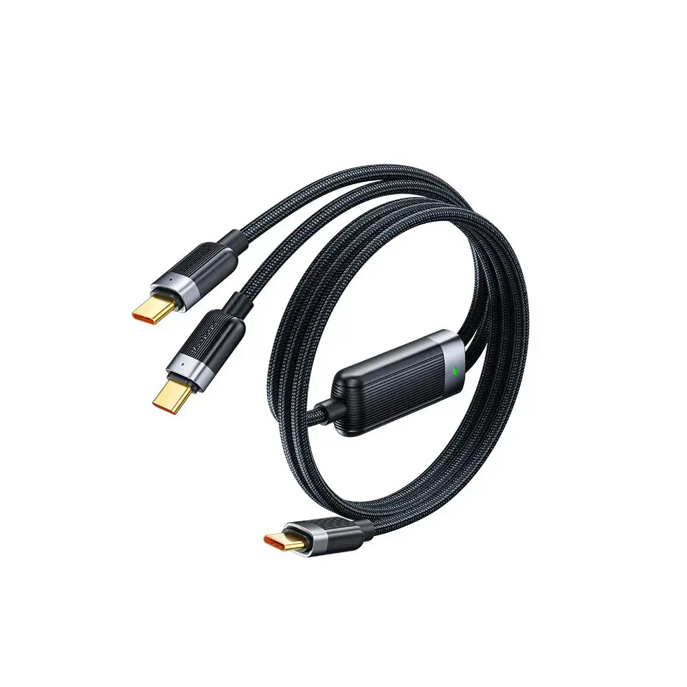 McDodo 2 in 1 100W USB-C to Dual USB-C 1.2m Black Smart Cable