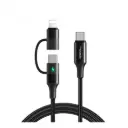 McDodo 2 in 1 60W USB-C to Lightning+Type-C 1.2m Black Data Cable with LED