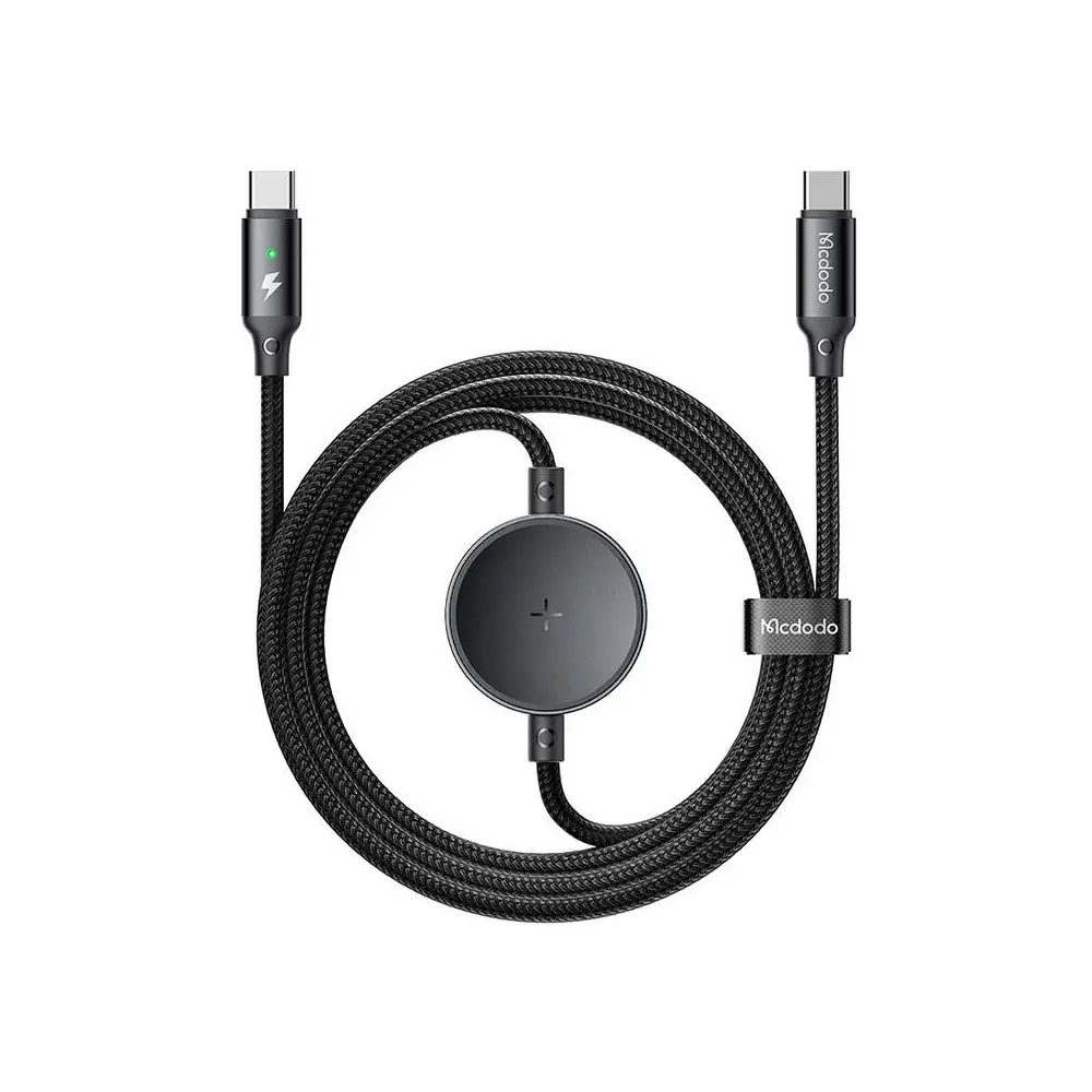 McDodo 2 in 1 60W USB-C to USB-C+ Wireless Charger for Samsung Watch 1.5m Black Cable
