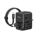McDodo 45W 3C+1A Universal Travel Black Adapter((UK/US/EU)+60W Type-C to Type-C Cable 1m