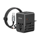 McDodo 70W 3C+2A Universal Travel Black Adapter((UK/US/EU)+60W Type-C to Type-C cable 1.2m