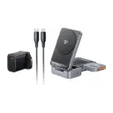 McDodo MagQ Qi2 Foldable 3 in 1 Magnetic Wireless Charging Station with 33W Black Charger (UK Plug) (Qi2 Officially Certified)