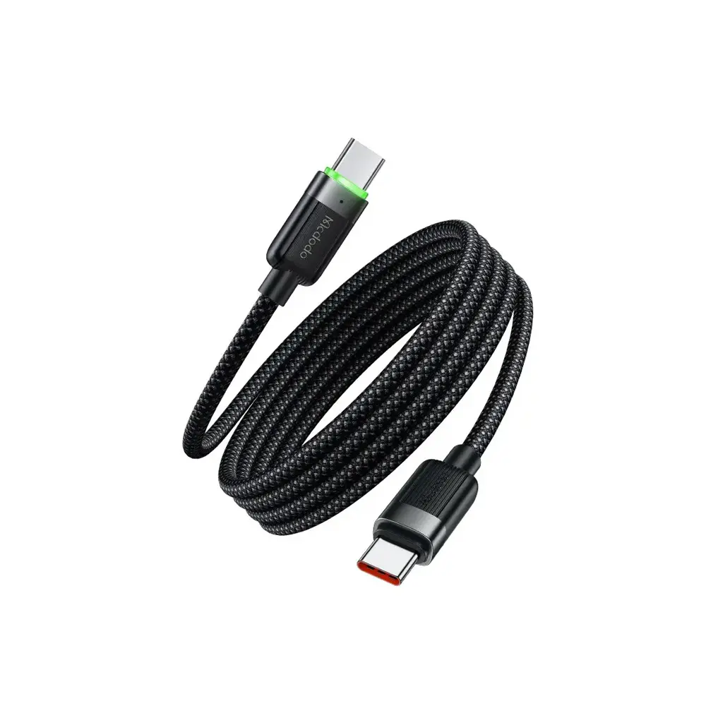 McDodo USB-C to USB-C 60W Magnetic Self-Winding 1.2m Black Data Cable
