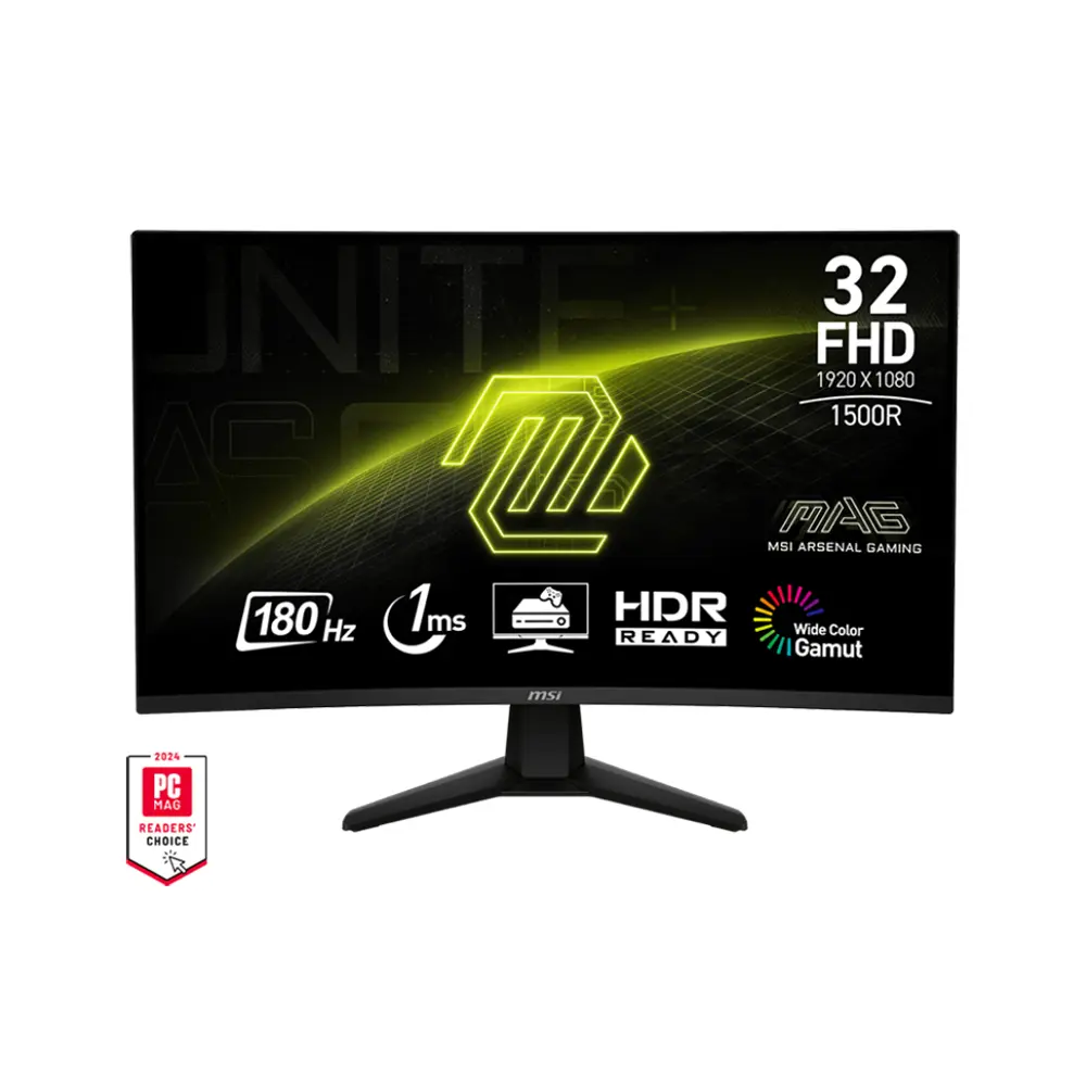 (Fairly Used) MSI MAG 32C6 32" Full HD(1920x1080) 180Hz, 1ms  FreeSync Premium Curved Gaming Monitor 