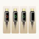 McDodo Auto Power Off 100W USB-C to USB-C with Breathing Light LED Display 1.2m Gold Titanium Data Cable