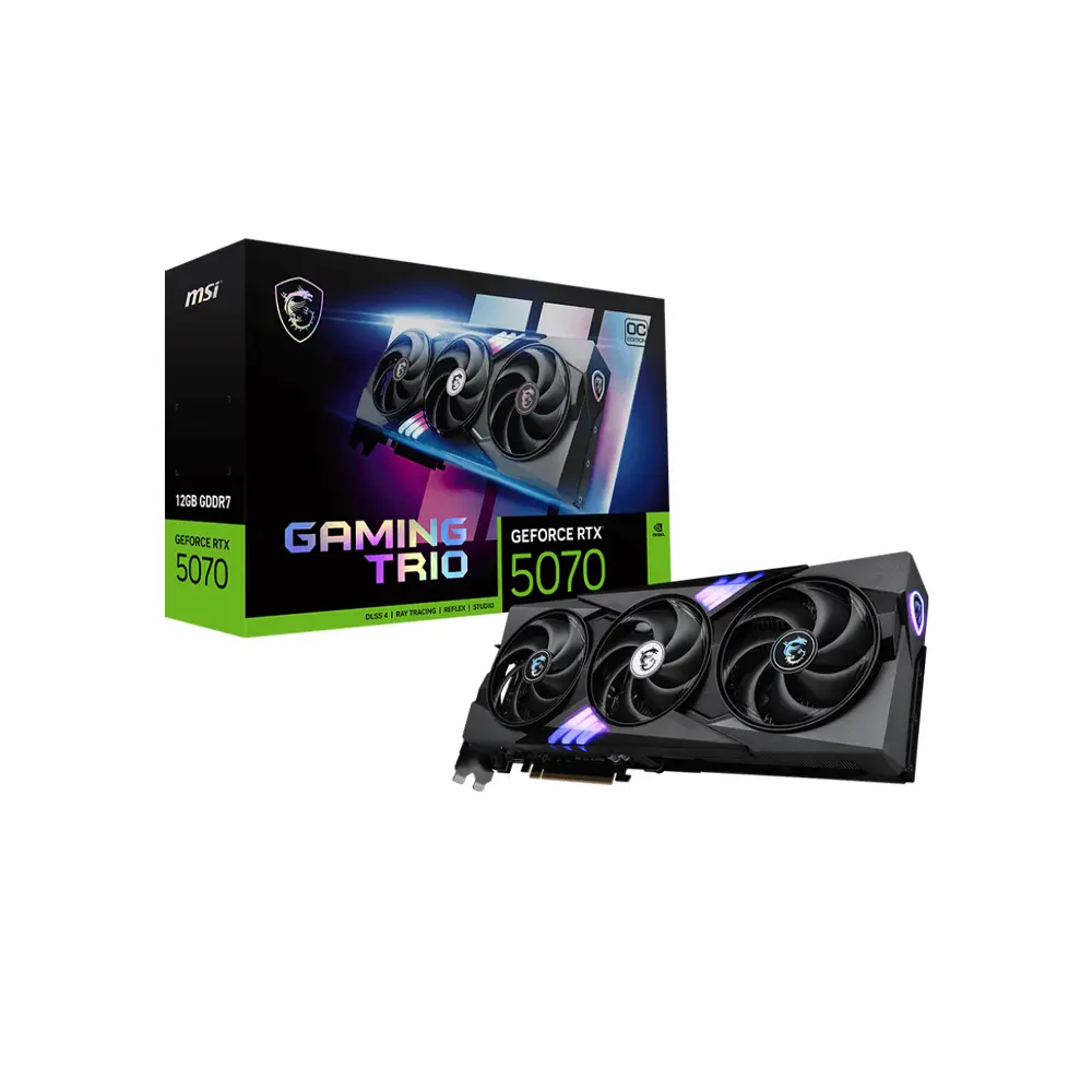 MSI GeForce RTX 5070 12GB GDRR7 G-Sync Technology Gaming Trio OC 192Bit - Graphic Card