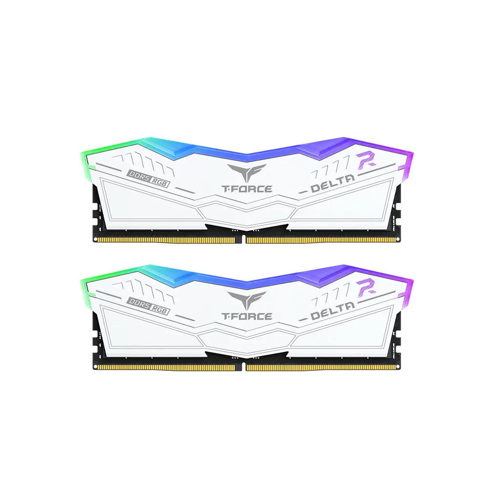 Team T-Force DELTA RGB White 32GB(2x16GB) 6400Mhz DDR5 CL40 Gaming Ram (FF4D532G6400HC40BDC01)