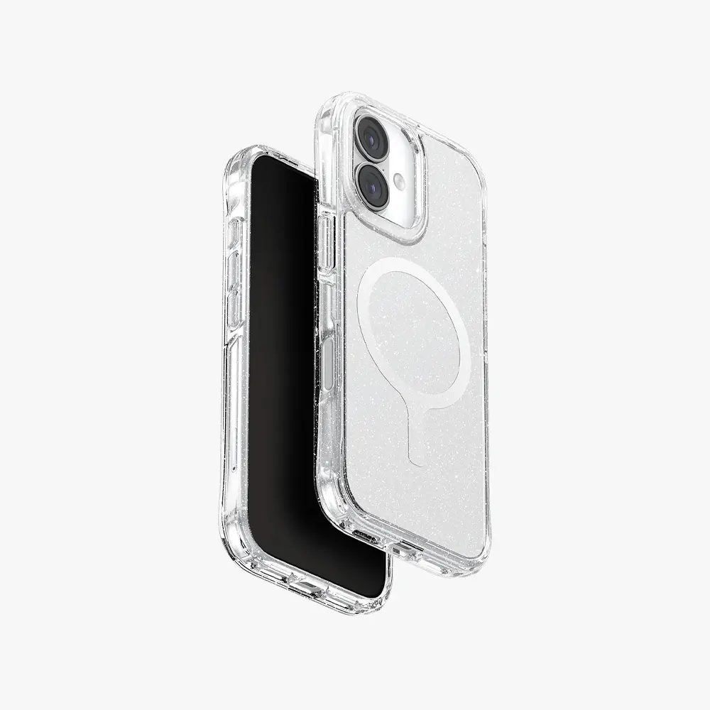 UNIQ iPhone 17 LifePro Xtreme Tinsel Slim Hybrid Case with MagClick (Grey Glitter)
