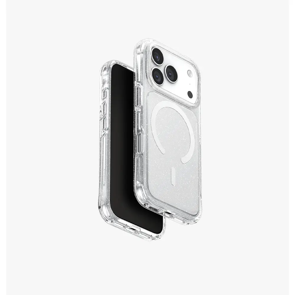 UNIQ iPhone 17 Pro LifePro Xtreme Tinsel Slim Hybrid Case with MagSafe (Grey Glitter)