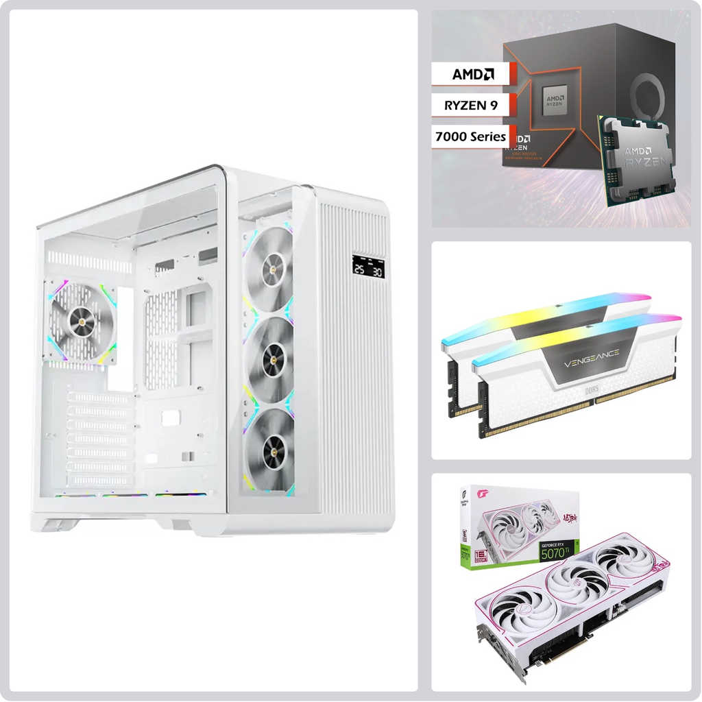 Legend LG-790T Ryzen 7 7800X3D or AMD Ryzen 9-7900, Nvidia RTX 5070 Ti GPU, 32GB DDR5 RAM, 2TB NVMe SSD, ASUS B850 DDR5 Motherboard - Wi-Fi | Ultra Gaming System