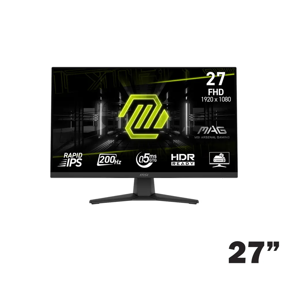 MSI 27" MAG 272F FHD(1920x1080) Rapid IPS Panel 200Hz, 0.5ms (GTG), HDR, AI-Vision Gaming Monitor