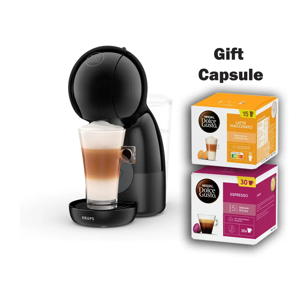Nescafe Krups Dolce Gusto Piccolo XS Coffee Machine with Macchiato and Espresso Capsule