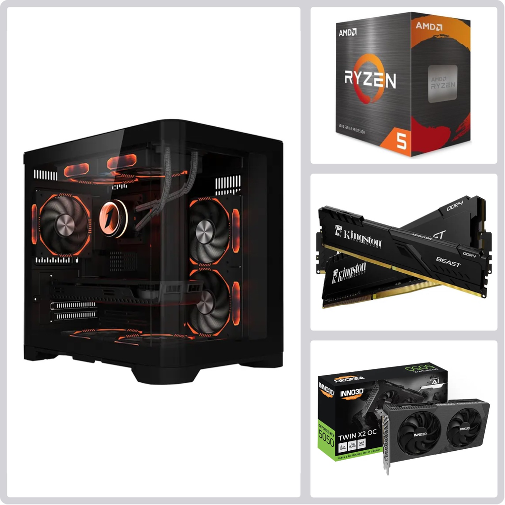 Spark SP-550X AMD Ryzen 5, Nvidia GeForce RTX 5050 Graphic Card, 16GB DDR4 RAM, 512GB NVMe SSD, MSI A520M-A PRO Motherboard | Entry+ Gaming System