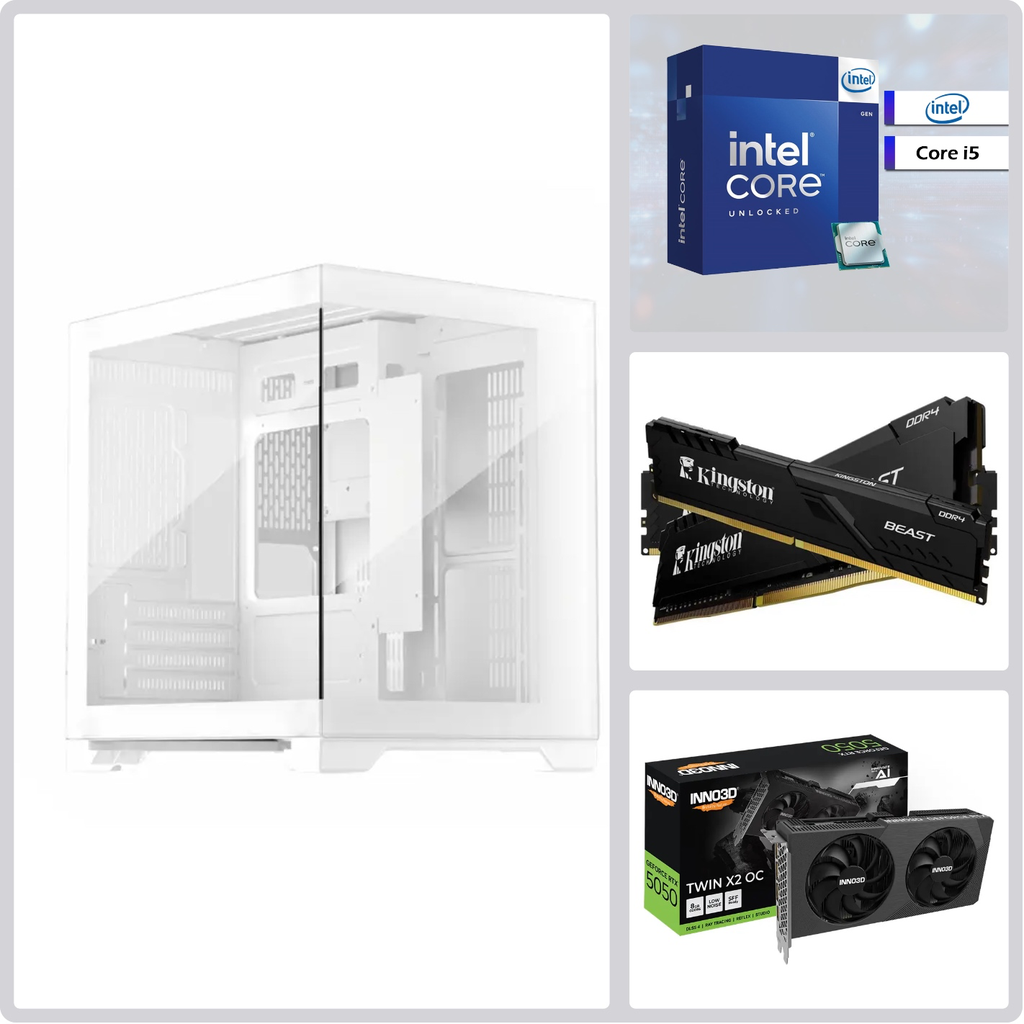 Spark SP-560A Intel Core i5-12400F, Nvidia GeForce RTX 5050 Graphic Card, 16GB DDR4 RAM, 512GB NVMe SSD, Gigabyte H610M H V2 Motherboard | Entry+ Gaming System