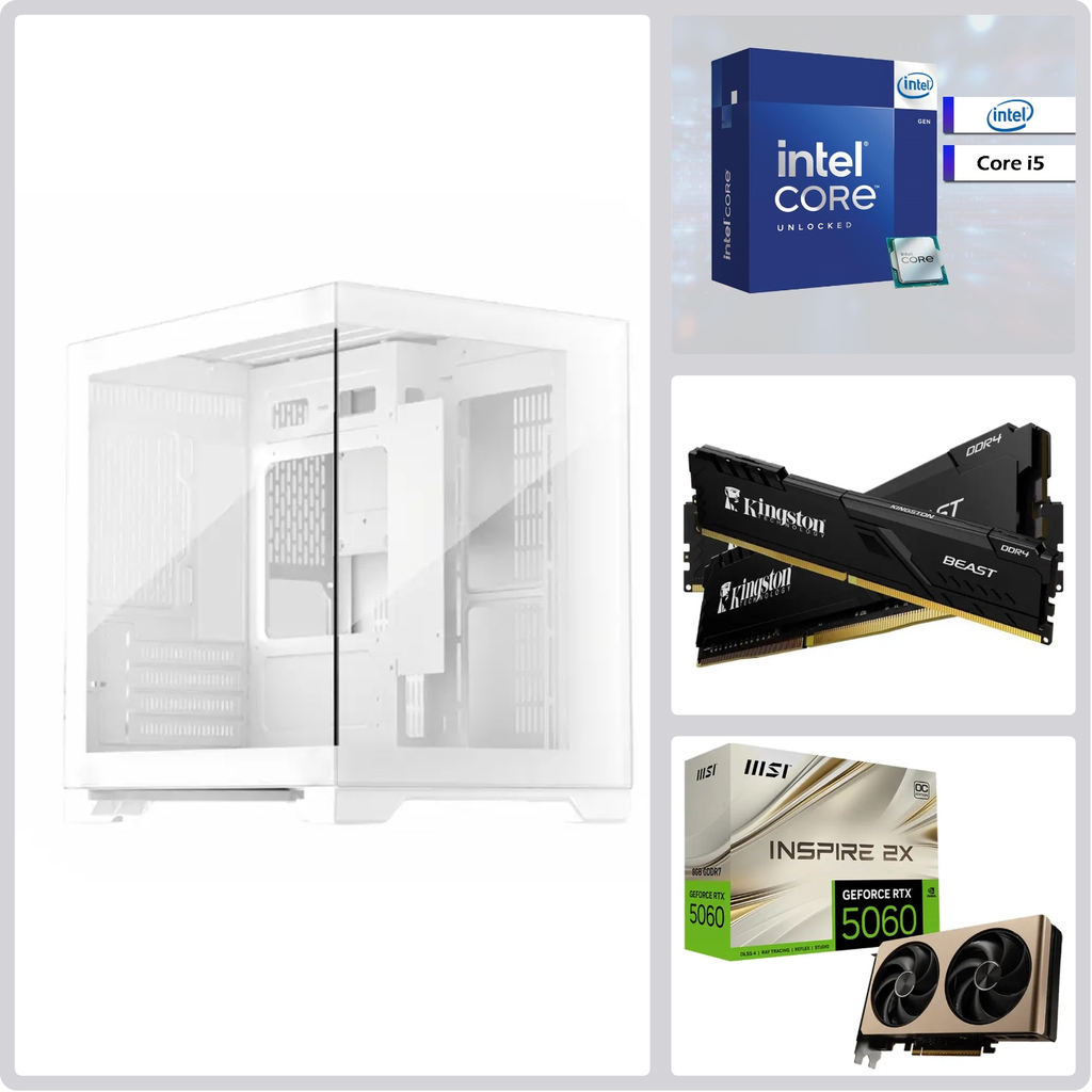 Blaze BL-606A Intel Core i5-12400F, Nvidia GeForce RTX 5060 Graphic Card, 16GB DDR4 RAM, 1TB NVMe SSD, ASUS PRIME H610M-K D4 Motherboard | Mid-Tier Gaming System