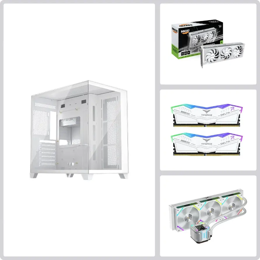 Elite EL-508X Ryzen 9000 Series CPU, RTX 5080 16GB, 32GB DDR5 Memory, 2TB SSD, High-Performance Liquid Cooler | High-End Gaming System (White Edition)