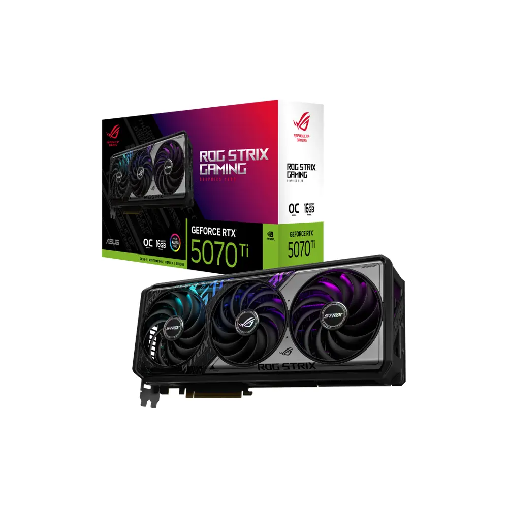 Asus ROG Strix GeForce RTX 5070 Ti 16GB DDR7 OC Edition 256Bit (ARGB)Aura Sync - Graphic Card