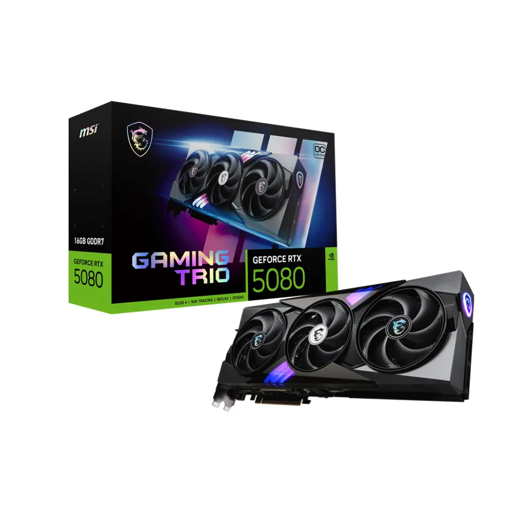 MSI GeForce RTX 5080 16GB DDR7 Gaming Trio OC 256Bit - Graphic Card