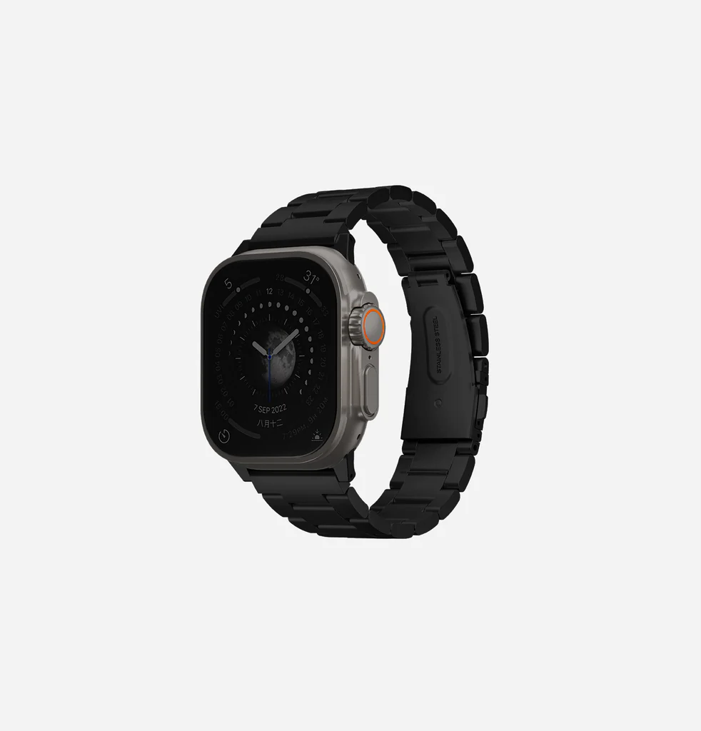UNIQ Apple Watch Osta Stainless Steel Strap with Self-Adjustable links (49/46/45/44MM) - Midnight
