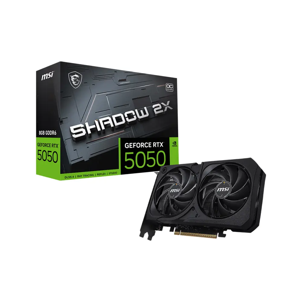 MSI Nvidia GeForce RTX 5050 8G Shadow 2X OC 8GB GDDR6 128Bit - Black Graphic Card