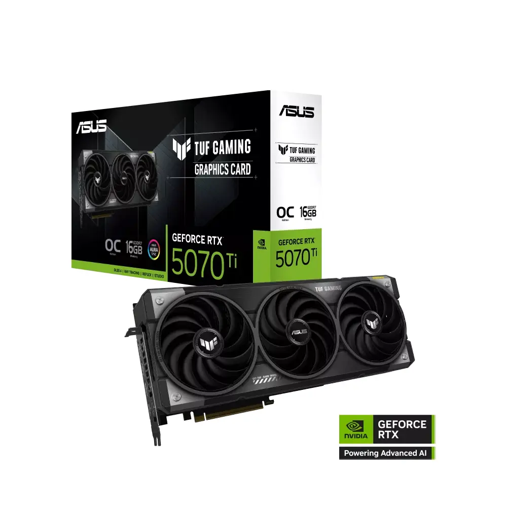 Asus TUF Gaming Nvidia GeForce RTX 5070 Ti 16GB GDDR7 OC Edition 256Bit | Black Graphic Card 