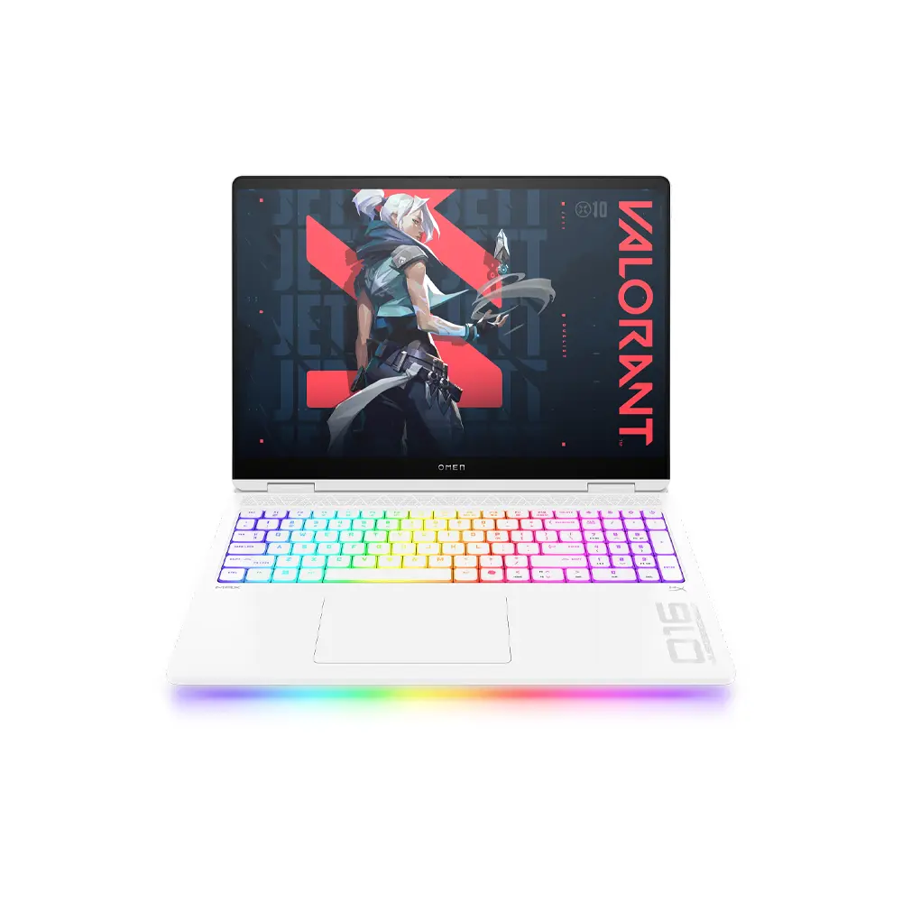 HP Omen Max 16T-AH000 Core Ultra 7-255HX 16" 2K(2560x1600) OLED 240Hz 0.2ms 1TB SSD 32GB Nvidia RTX 5080 16GB DDR7 RGB Backlit Keyboard Win11 Glacier White - Gaming Laptop (EN Keyboard)
