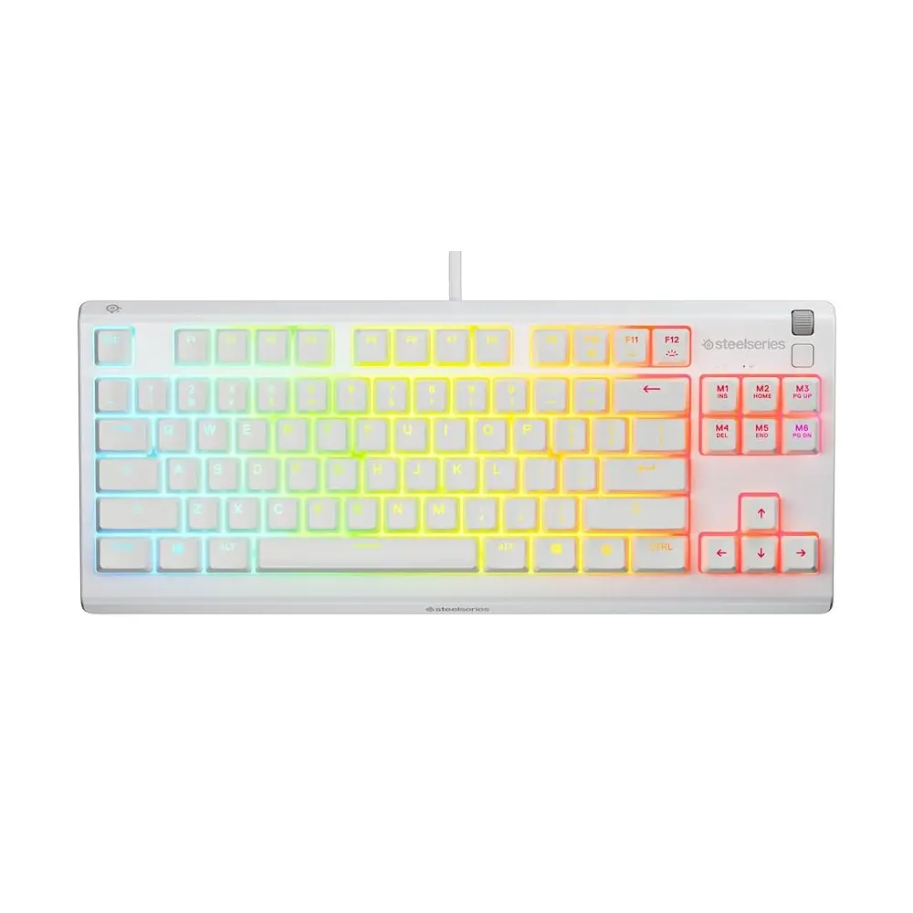 SteelSeries Apex 3 Tenkeyless (TKL) TR Wired RGB Backlit White Gaming Keyboard