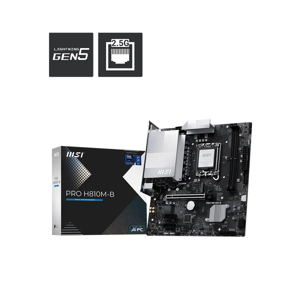 MSI PRO H810M-B DDR5 6400MHz (OC) M.2 mATX Motherboard 
