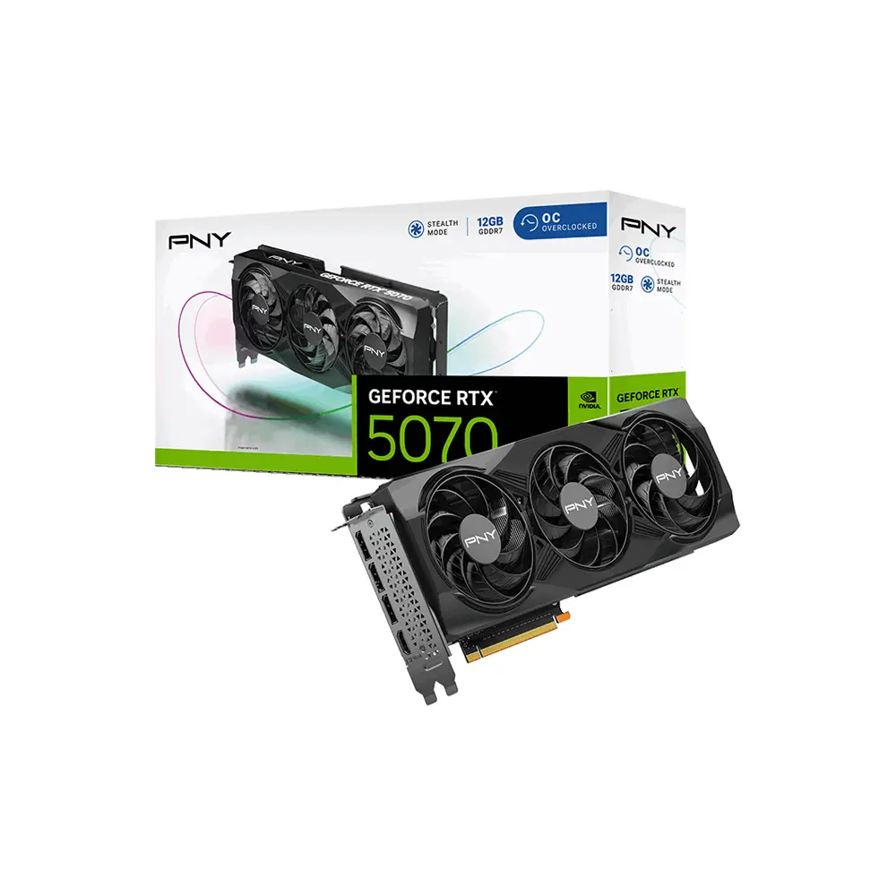 PNY GeForce RTX 5070 OC Triple Fan 12GB GDDR7 192Bit - Black Graphic Card