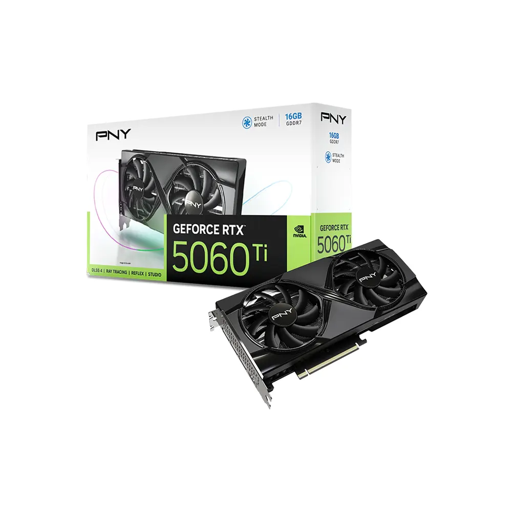 PNY GeForce RTX 5060 Ti 16GB GDDR7 Dual Fan 128Bit - Black Graphic Card