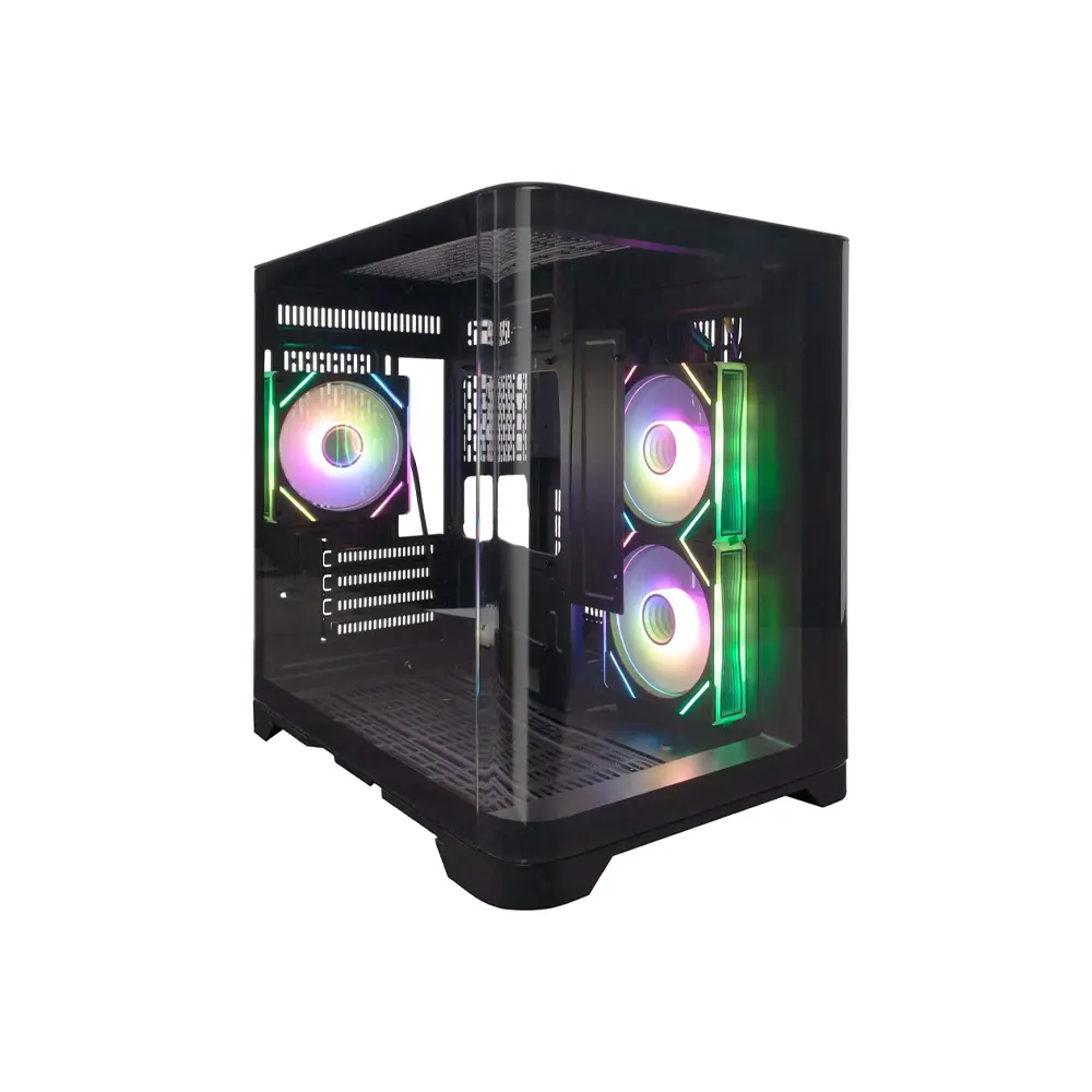 1stPlayer UV5(UView 5) Middle Tower Black Gaming ATX Case (3 Fan InsideSupport 7 Fans)