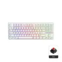 1stPlayer DK6.0 Tenkeyless 87 Key Red Switch RGB Hot Swappable Wired White Gaming Keyboard