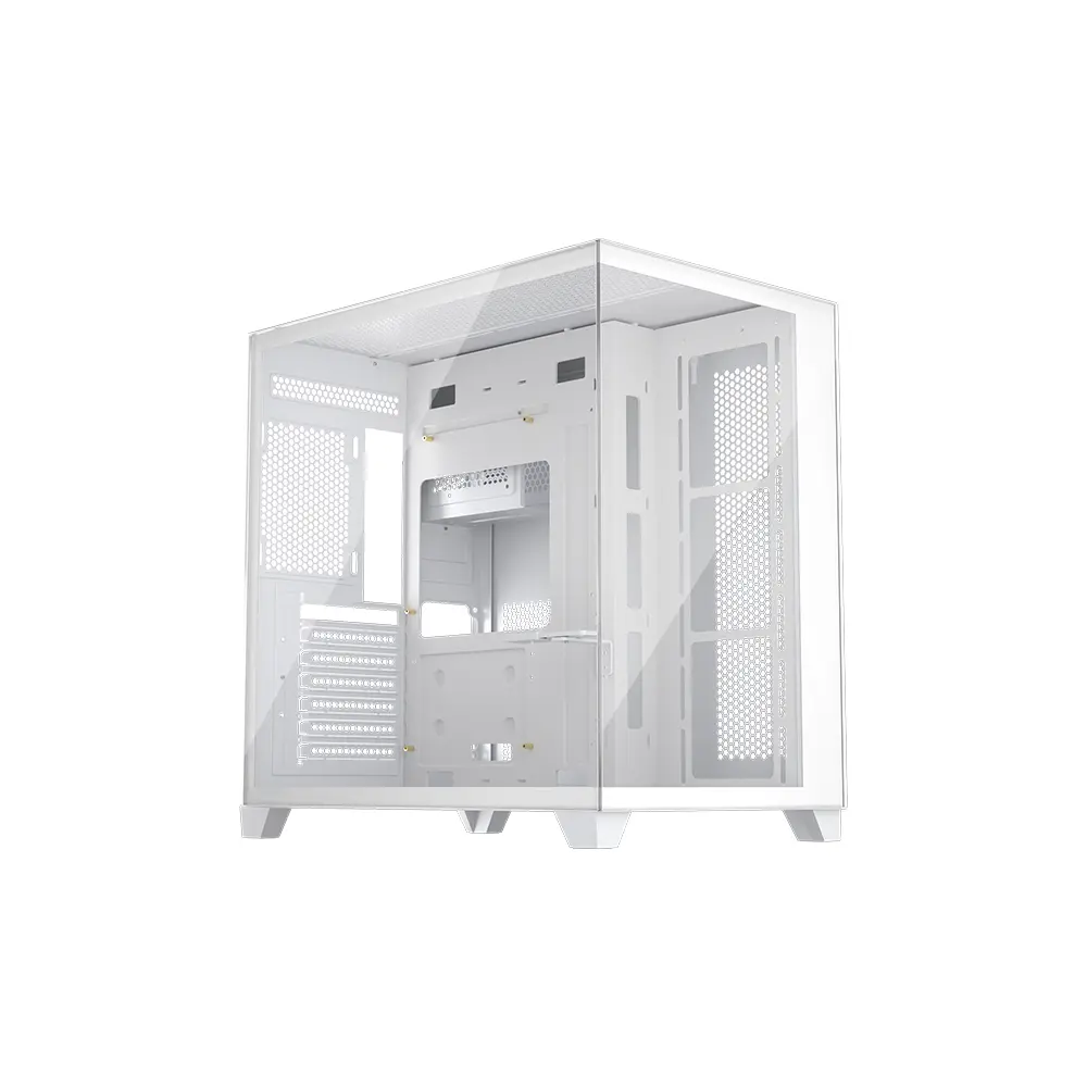 1stPlayer Megaview(MV8-TP) Middle Tower White Gaming ATX Case (Support 10 Fans)
