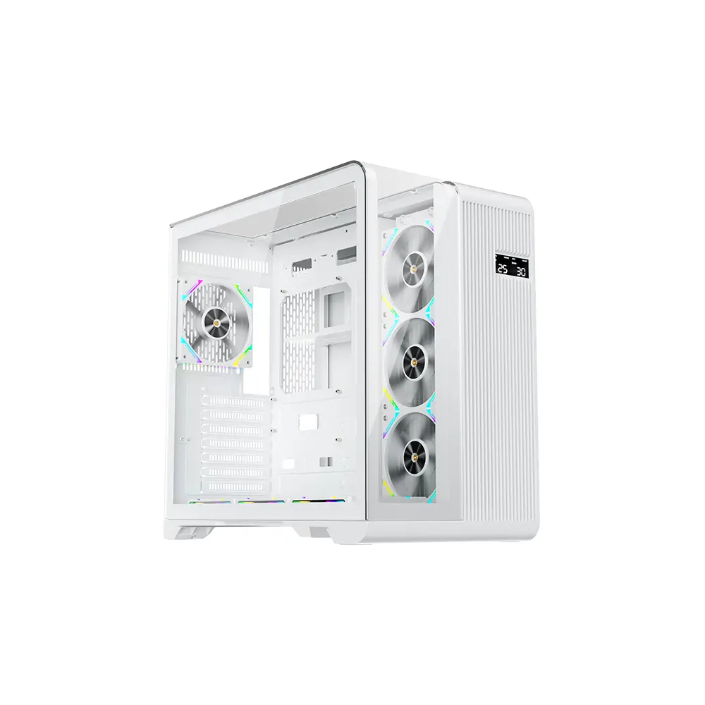 1stPlayer RT7 Middle Tower White Gaming ATX Case (4 Fan Inside, Support 7 Fans)